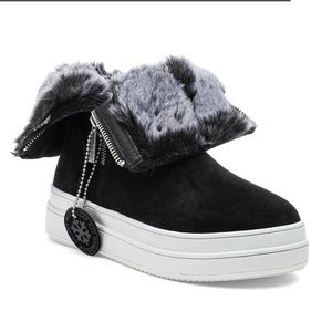 J SLIDES “Tristan” faux fur waterproof sneaker boots